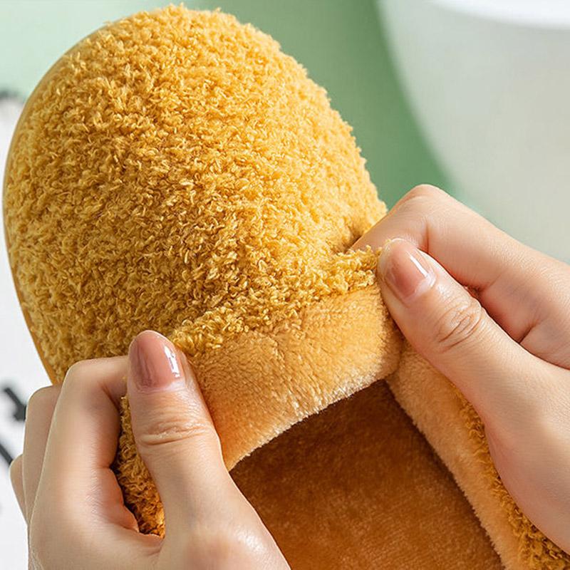 Men and Women 's Cotton Slippers  Thick Bottom Bag with Winter Warm Shoes Home Couples Non-slip Slippers