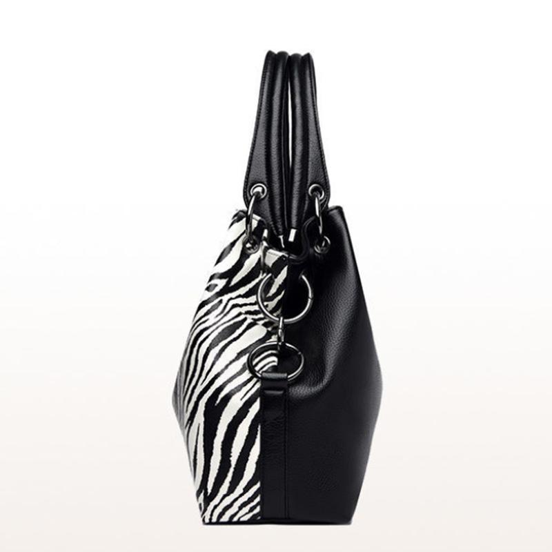 Leopard-print Genuine Leather Women's Bag Large-capacity Shoulder Bag Armpit Bag Soft Leather Mother Bag
