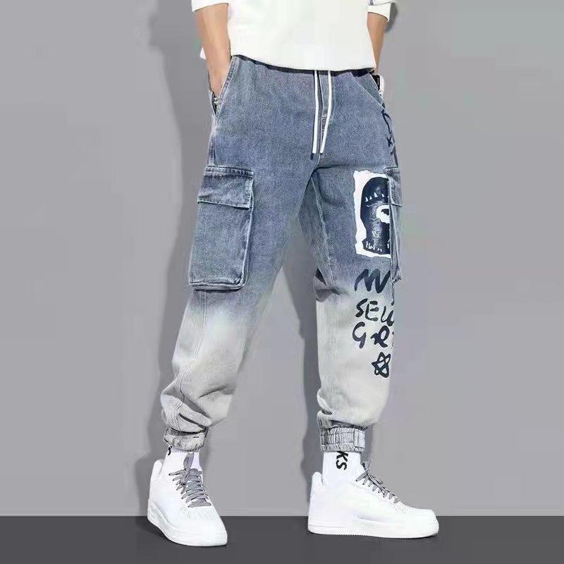 Men Tooling  Fashion Loose Trousers  Casual Style  Jeans Spring Autumn  Men Sport Jeans