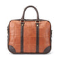 Business briefcase men retro large capacity zipper PU leather anti-theft waterproof wearable handbag