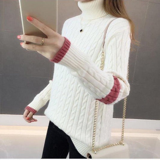 Autumn and Winter Thick Warm Sweater Loose Fashion Bottoming Shirt Casual Simple Women's Top
