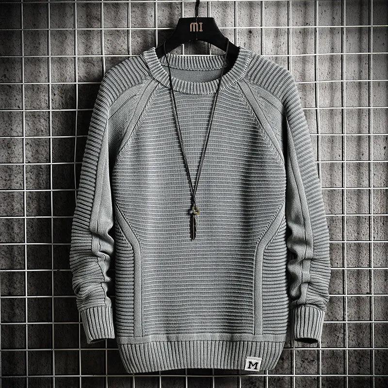 Men's Autumn Thin Sweater Student Trend Handsome Youth Loose Round Neck Bottoming Sweater Top