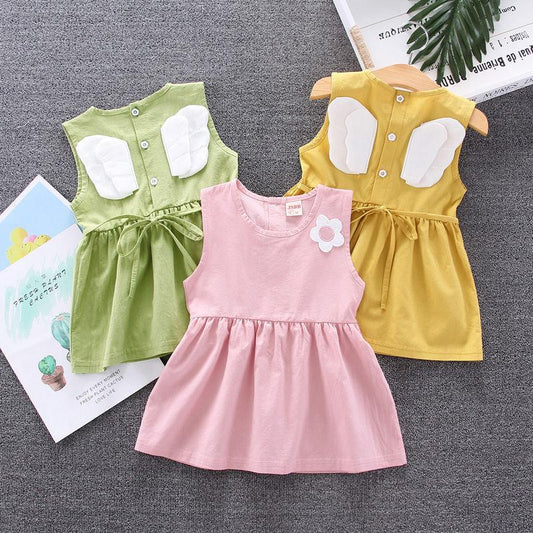 Girls' Cotton Skirt Summer Girls' Princess Skirt Children's Sleeveless Dress Baby Summer 1-4 Years Old