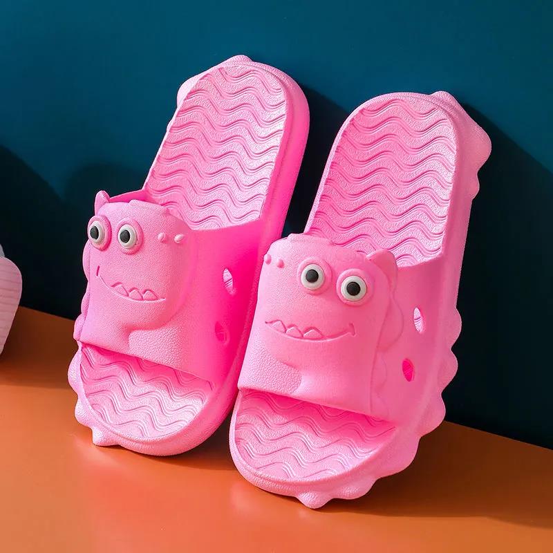 Summer Children's Slippers for Boys Girls Slippers Dinosaur PVC Flip Flops Baby Non-slip Beach Sandals Kids Home Bathroom