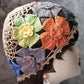 Gradient Stereo Flower Bag Head Hat Woman National Handmade Crochet Knit Hat Openwork Towel Hat
