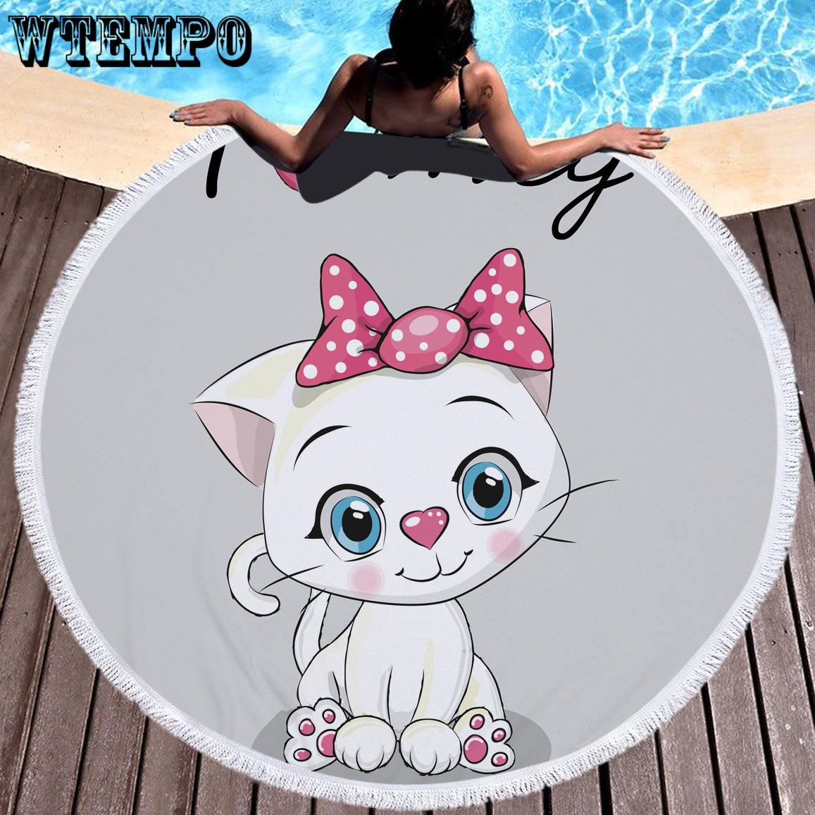 WTEMPO Cartoon dog Series Microfiber Beach Towel Sport Yoga Blanket Swimming Bath Towel
