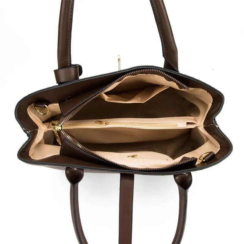 Women Bag Sets 2pcs Cowhide Handbags Luxury Top-Handle Bags Large Capacity Personality Crossbody Bag Wallet Bags