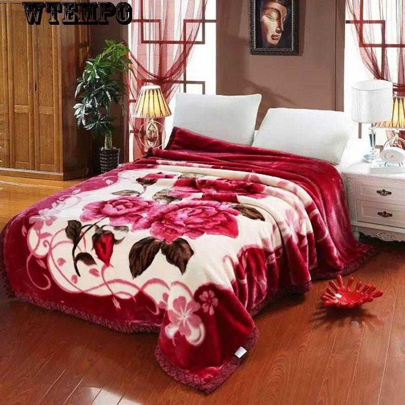 Thicken Blanket Winter Comfort Blanket Coral Fleece Blanket Plush Blanket Print Blanket