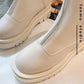 Martin Boots Women's British Style Spring and Autumn Retro Short Single Boots Thick Soles Long Legs Zipper Boots