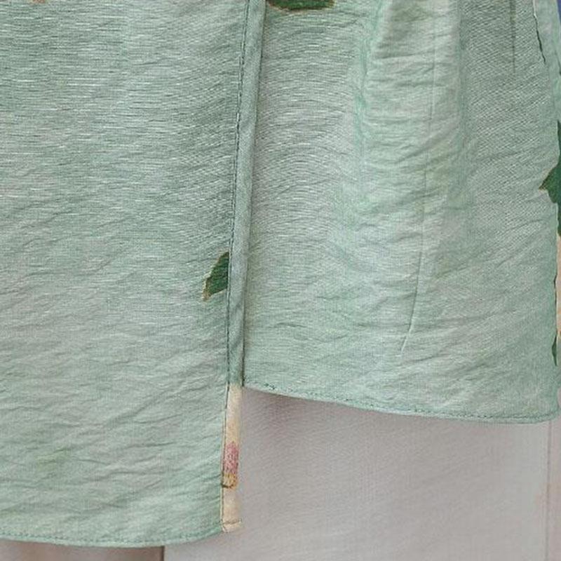 Women's Summer Cotton Linen Round Neck All-match Short Sleeve Floral Top