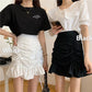Women Sexy Tight A-line Pleated Skirt High Waist Mermaid Skirt Hip Skirt  Elastic Waist Club Casual Home Office