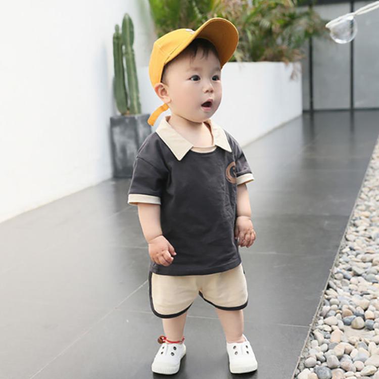 Children's Suit Summer Thin Short-sleeved Shorts Suit Korean Version of Boys and Girls Printed Smiley Face T-shirt Shorts Two-piece Set