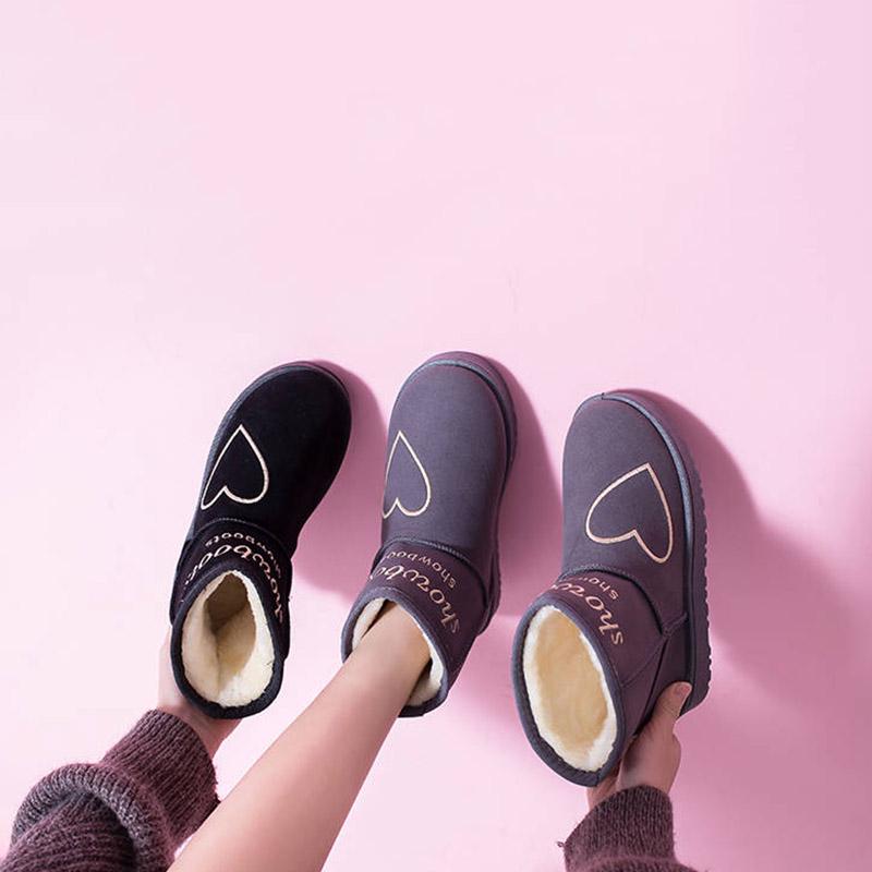Anti-skiing boots warm cotton shoes plus velvet thickening women's boots winter plush women's shoes