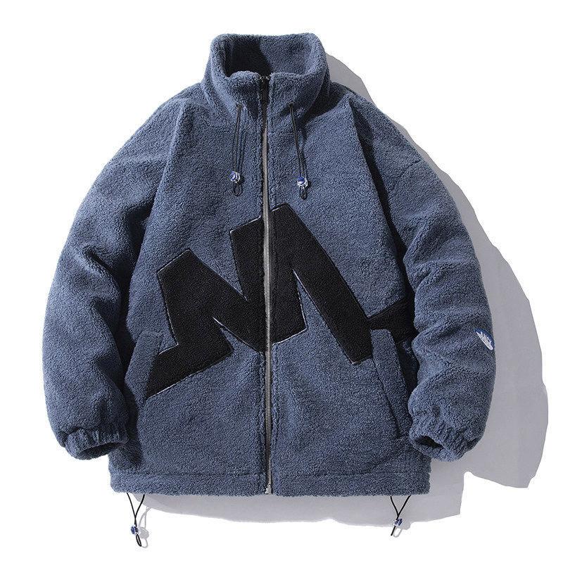 Lamb Wool Cotton Jacket Men's Korean Loose Thick Padded Jacket Lamb Wool Cotton Jacket