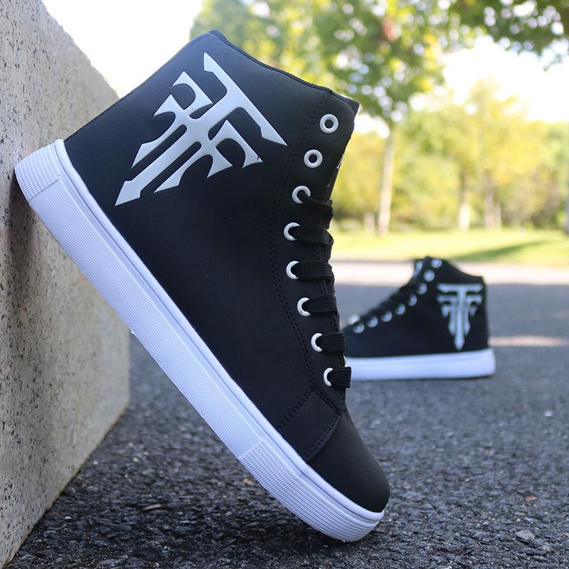 Summer Men's Korean Style High-top Shoes Trendy All-match Height-increasing Shoes Men's High-top Sneakers