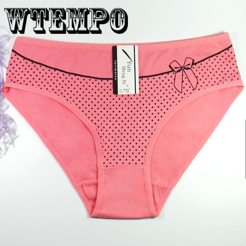 WTEMPO 6 Pcs/Lot Woman Cotton Cute Underwear  Panties Plus Size L-XXXL Sexy Briefs