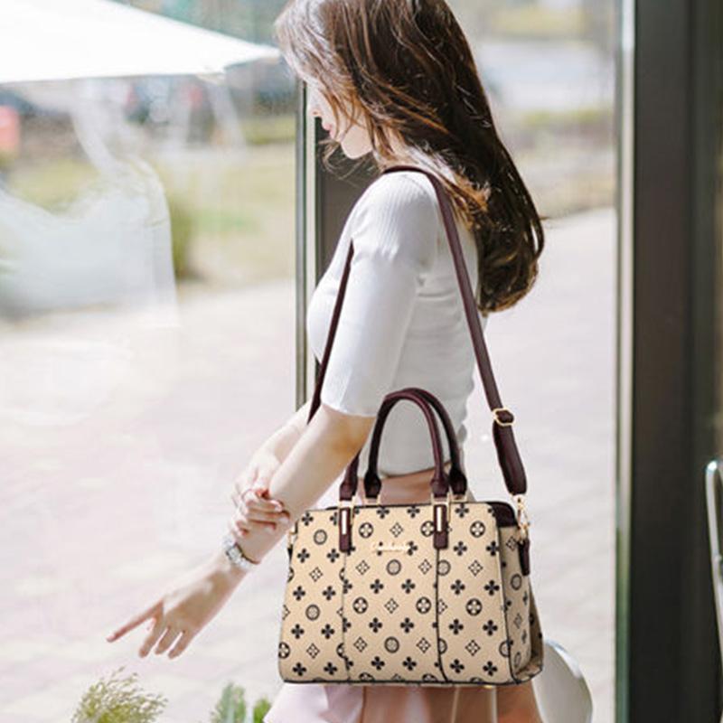 Genuine Leather Texture Ladies Bag Spring and Summer Fashion All-match Female Bag Mother Handbag Messenger Big Bag