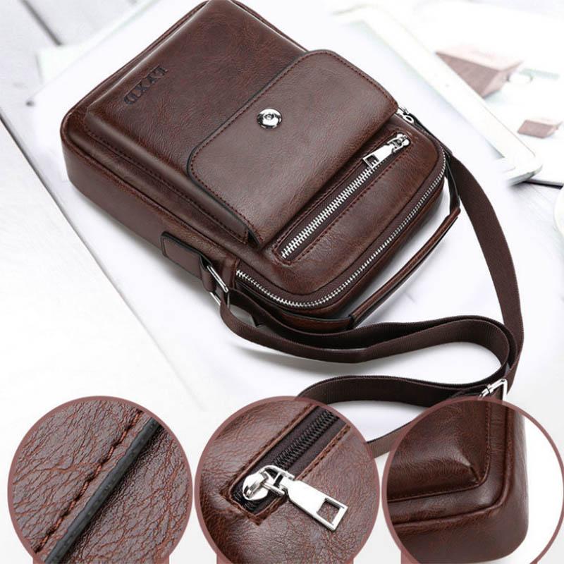 Leather Texture Men's Shoulder Bag Business Handbag Conference Bag Briefcase Backpack Messenger Bag