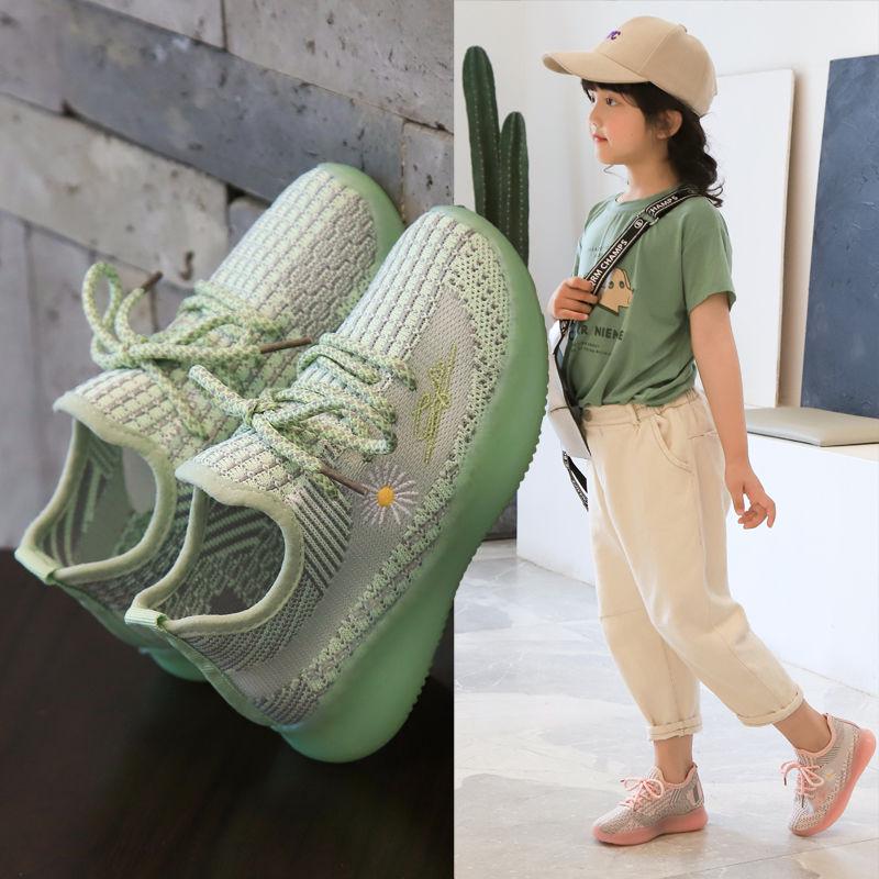 2020 Spring Boys Running Shoes Girls Casual Breathable Flying Woven Coconut Shoe Net Children's Sneakers