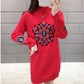 Ethnic Thick Pullover Sweater Women Korean Loose Embroidered Knitted Bottoming sweater All-match Knitweat Autumn and Winter