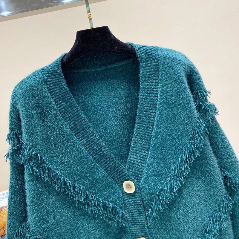 Chenille Cardigan Sweater Women's Spring and Autumn Long-sleeved Top Knitted Cardigan Coat