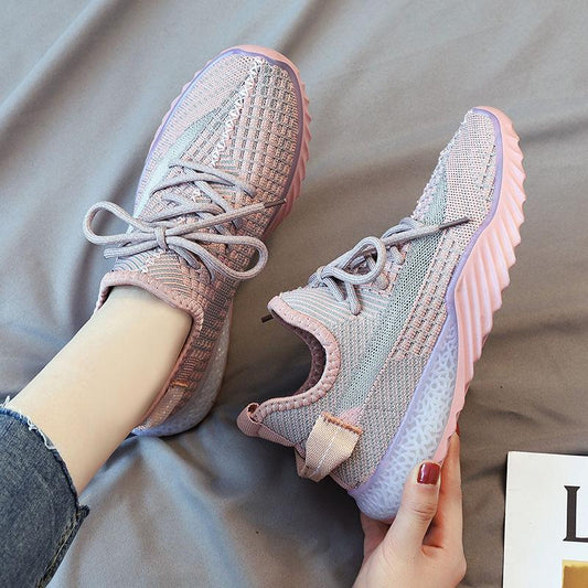 Coconut Shoes Terracotta Warriors Luminous Bottom Fly-woven Mesh Breathable Mesh Shoes Soft Sneakers