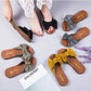 Women's Sandals and Slippers Summer Bows Outer Wear Beach Shoes Flat-bottomed Home Shoes Pregnant Women's Slippers Casual Shoes