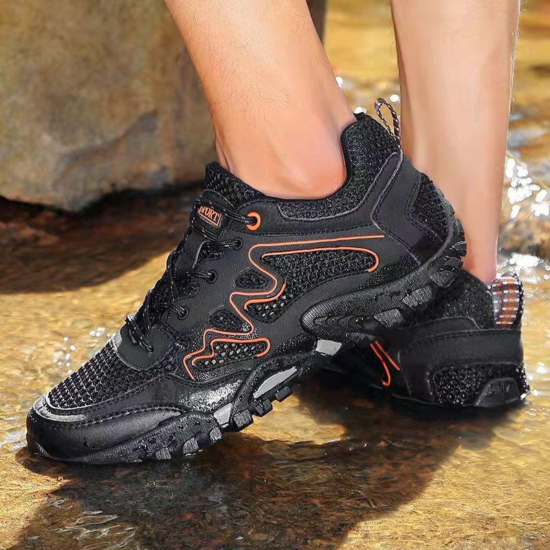 Summer Breathable Outdoor Net Shoes Men's Net Non-slip Walk Shoes Men's Hiking Shoes Summer Mesh Shoes Wading Shoes