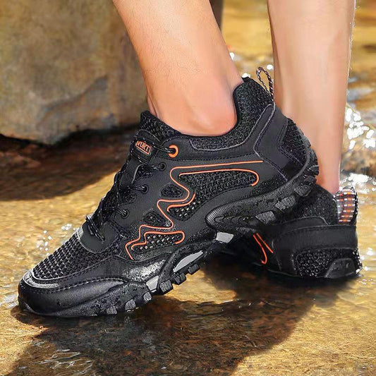 Summer Breathable Outdoor Net Shoes Men's Net Non-slip Walk Shoes Men's Hiking Shoes Summer Mesh Shoes Wading Shoes
