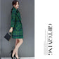 Vintage  Houndstooth Coat Ladies Plaid Imitation  Woolen Coat Long Slim and Thick Trench Coat Plus Size Tweed Jacket