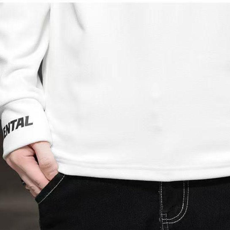 Winter Half-high Collar Men's Plus Velvet Loose Loose Bottoming Shirt To Keep Warm and Comfortable