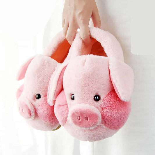 Autumn and Winter Piglet Cotton Slippers Non-slip Thermal Insulation Bag with Cotton Shoes Comfortable Casual and Fashionable