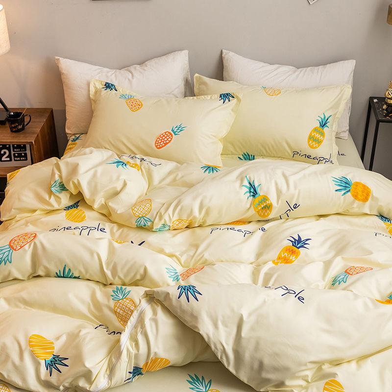 Cotton Grey Bedding Sets with Duvet Cover Bed Sheet Pillowcase Cute Stripe Bed Linen King Queen Twin Size
