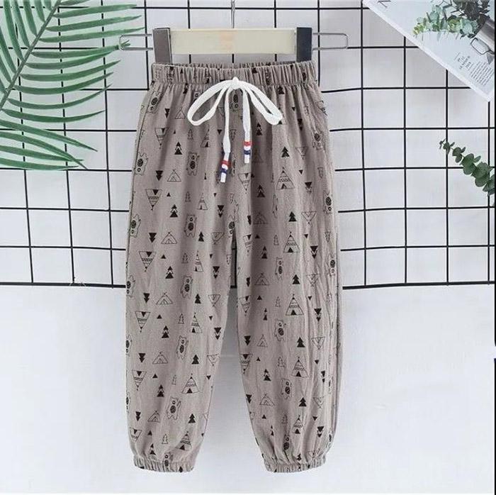 Children's Mosquito Pants Summer Thin Boys and Girls Printed Pineapple Geometry Pattern Trousers Casual Pants Leggings