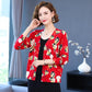 Autumn and Winter Ladies Printed Sweater Retro Round Neck Pullover  Plus Size Casual Bottoming Shirt