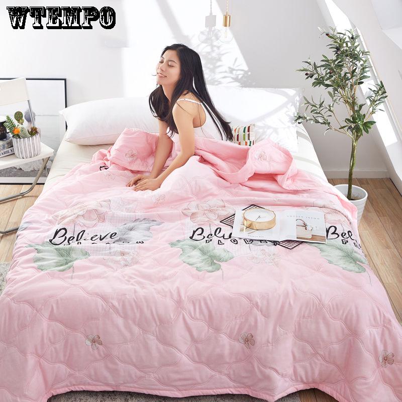 WTEMPO Printed Quilt Dormitory Quilt Air Conditioning Is Comfortable Summer Cool Quilt Fashion
