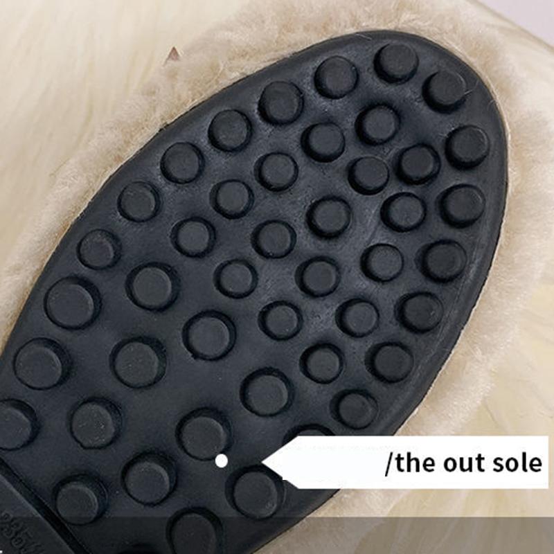 Plush Shoes, Women's Outer Wear, Autumn and Winter Flat-bottomed Lazy One-step Pregnant Women's Shoes Plush Beanie Cotton Shoes Moccasin Shoes