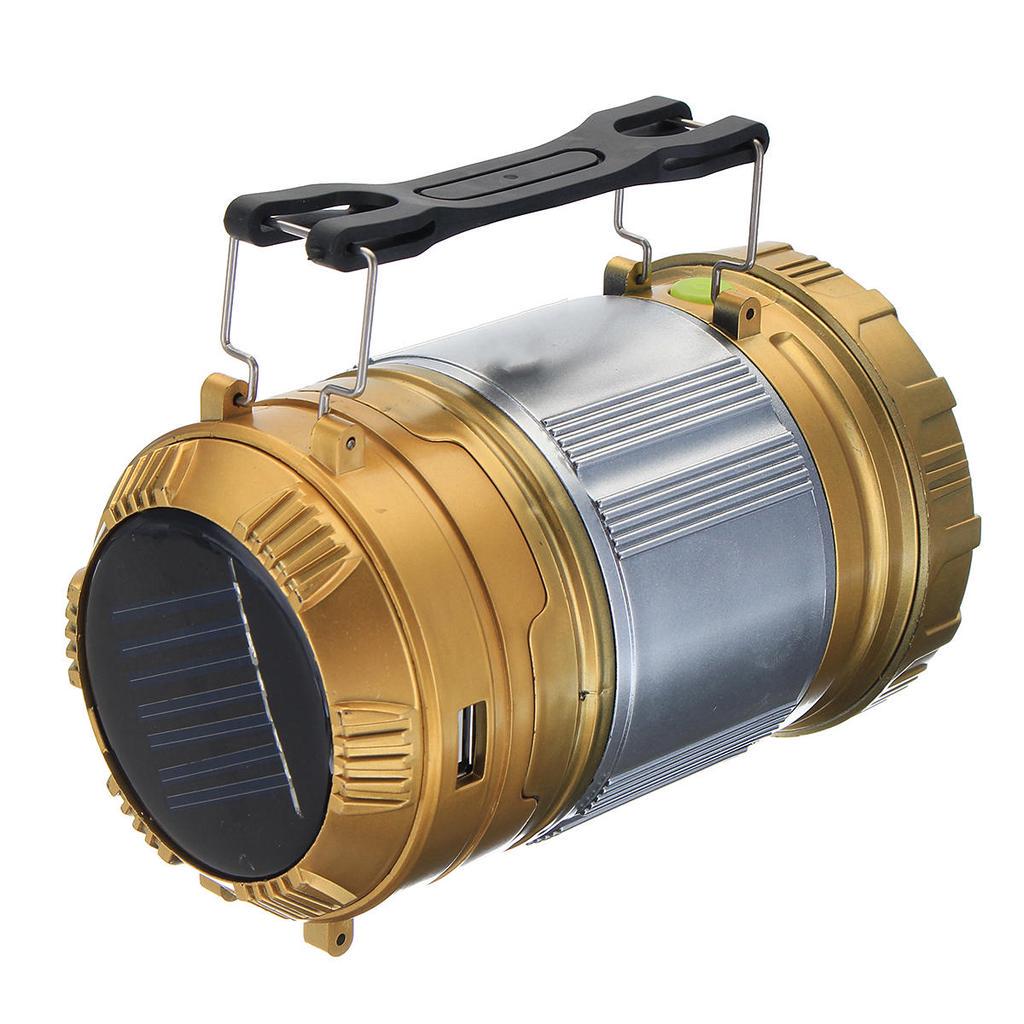 Solar Camping Retractable Tent Solar Lantern Portable Led USB Rechargeable Lamp with Charger Cable
