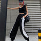 Small Daisy Loose High-waisted Trousers Female Korean Student Wide-leg Leggings Pants Slimming Sports Casual Pants