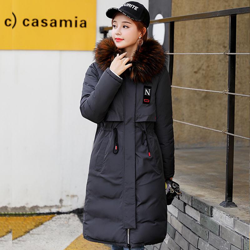 Faux Fur Collar Short Parkas Loose Down Cotton Coats Winter Women Hooded Jackets