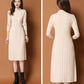 Autumn and Winter Thick Knitted Dress Mid-length Over The Knee Casual Bottoming Skirt Fashion Solid Color Women's Sweater Dress