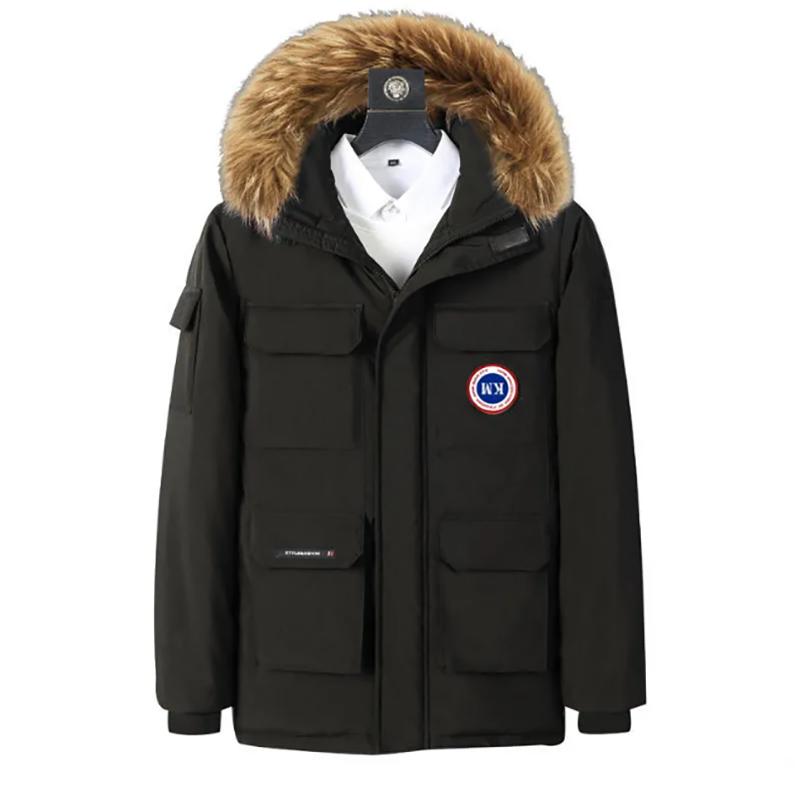 Winter Big Goose Down Jackets Men's Fashion Fur Collar Mid-length Thick Plus Down Jacket Korean Version