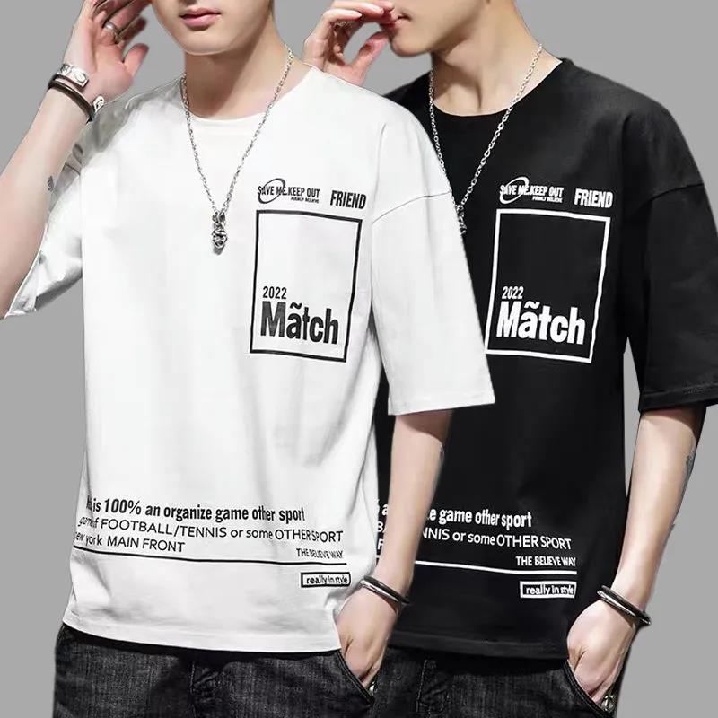 Men's Short-sleeved T-shirt Summer Loose Round Neck T-shirt All-match Top