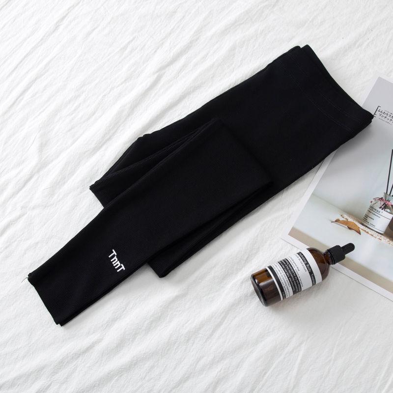 Girls' Leggings Spring and Autumn Outer Wear High-waist Threaded Trousers Stretch Pants Casual Pants