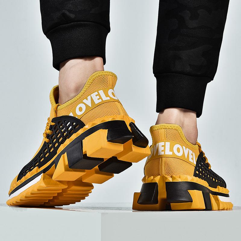 Non-slip Breathable Flying Woven Coconut Sneakers, Square Bottom Fashion Youth Casual Men's Shoes 36-44
