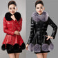 Women's Leather Coat Thickened Warm Fur Coat Winter Slimming Faux Sheepskin Coats with Fox Fur Collar Female Overcoat Outerwear