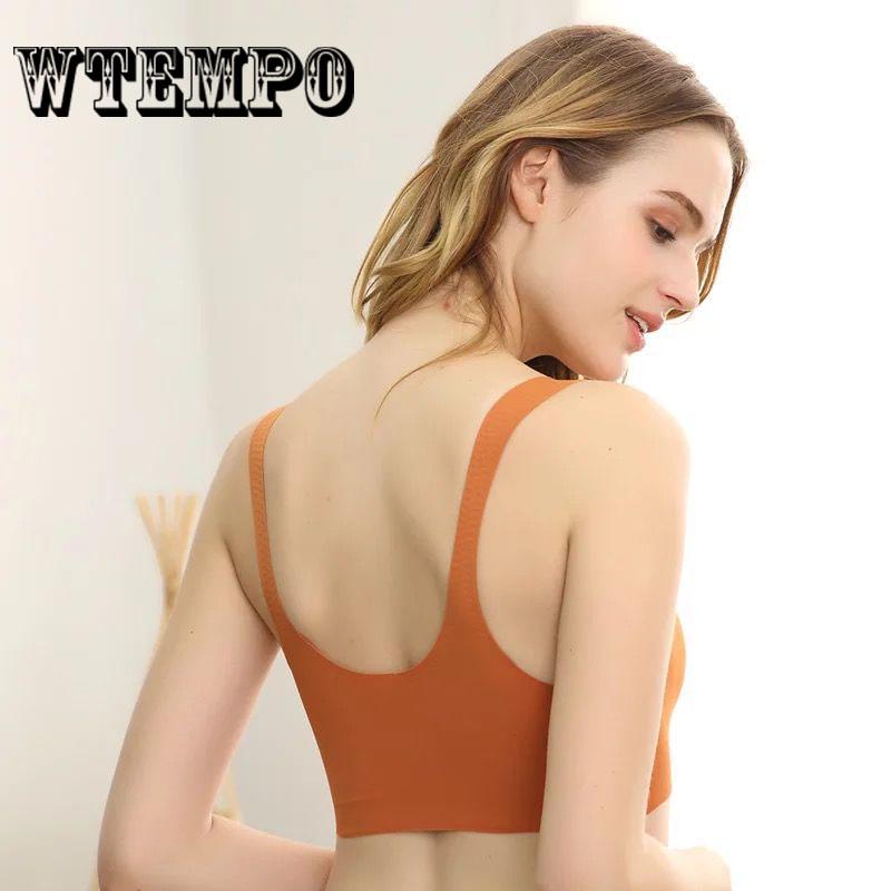 Ladies Underwear Seamless Vest Sports No Steel Ring Bra Fixed Shoulder Straps Without