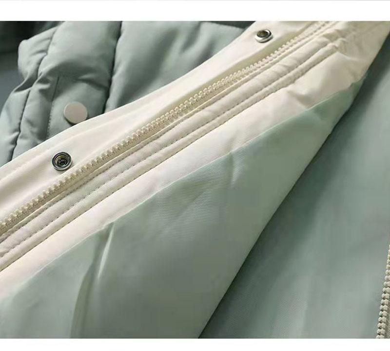 Winter Mid-length Thick Windproof Cold Warmth Loose INS Style Casual Slim Solid Color Ladies Hooded Coat Jacket Padded