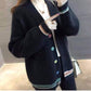 Autumn and Winter Sweater Coat Loose V-neck Cardigan Sweater Knitted Sweater Women Short Sweater
