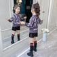 Autumn and Winter Thick Sweater Round Neck Low Neck Long Sleeve Sweater Little Girl Fashion Jacket